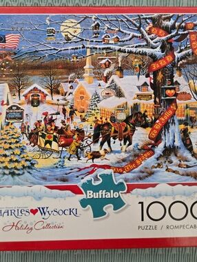 Buffalo Charles Wysocki Holiday Village Puzzle - Red/Blue/White 1000 Pieces